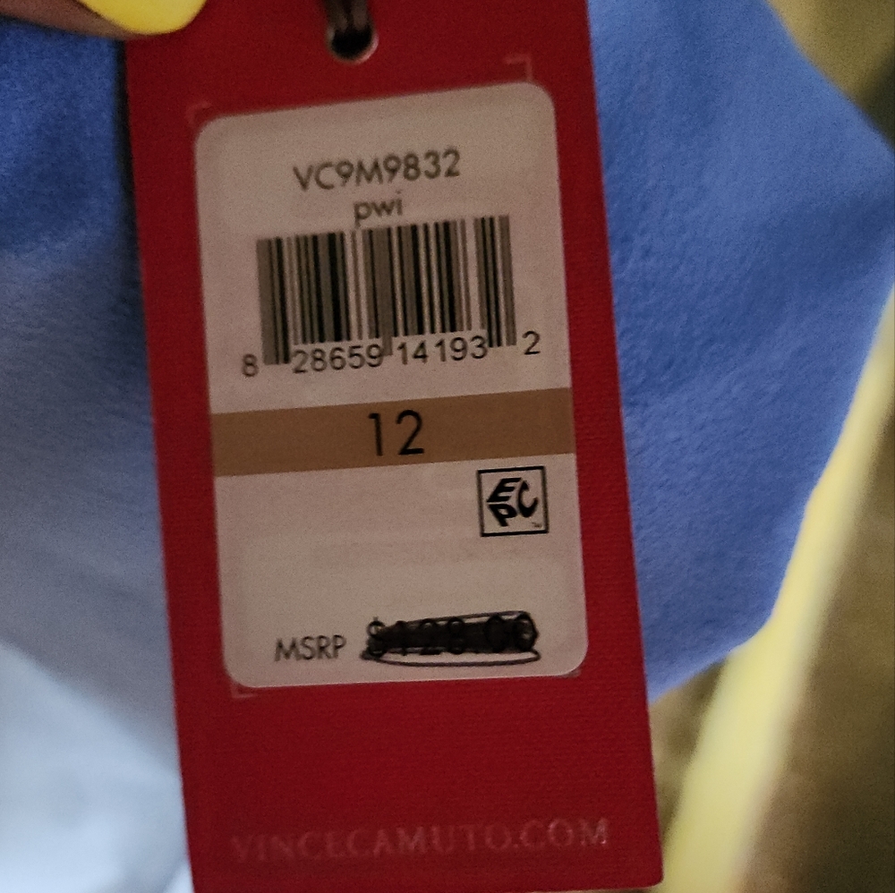 Vince Camuto ruffle trimmed high neck shift dress. Sz 12 - Picture 4 of 6